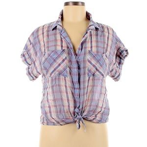 Cloth & Stone Anthropologie tie front shirt sz PM